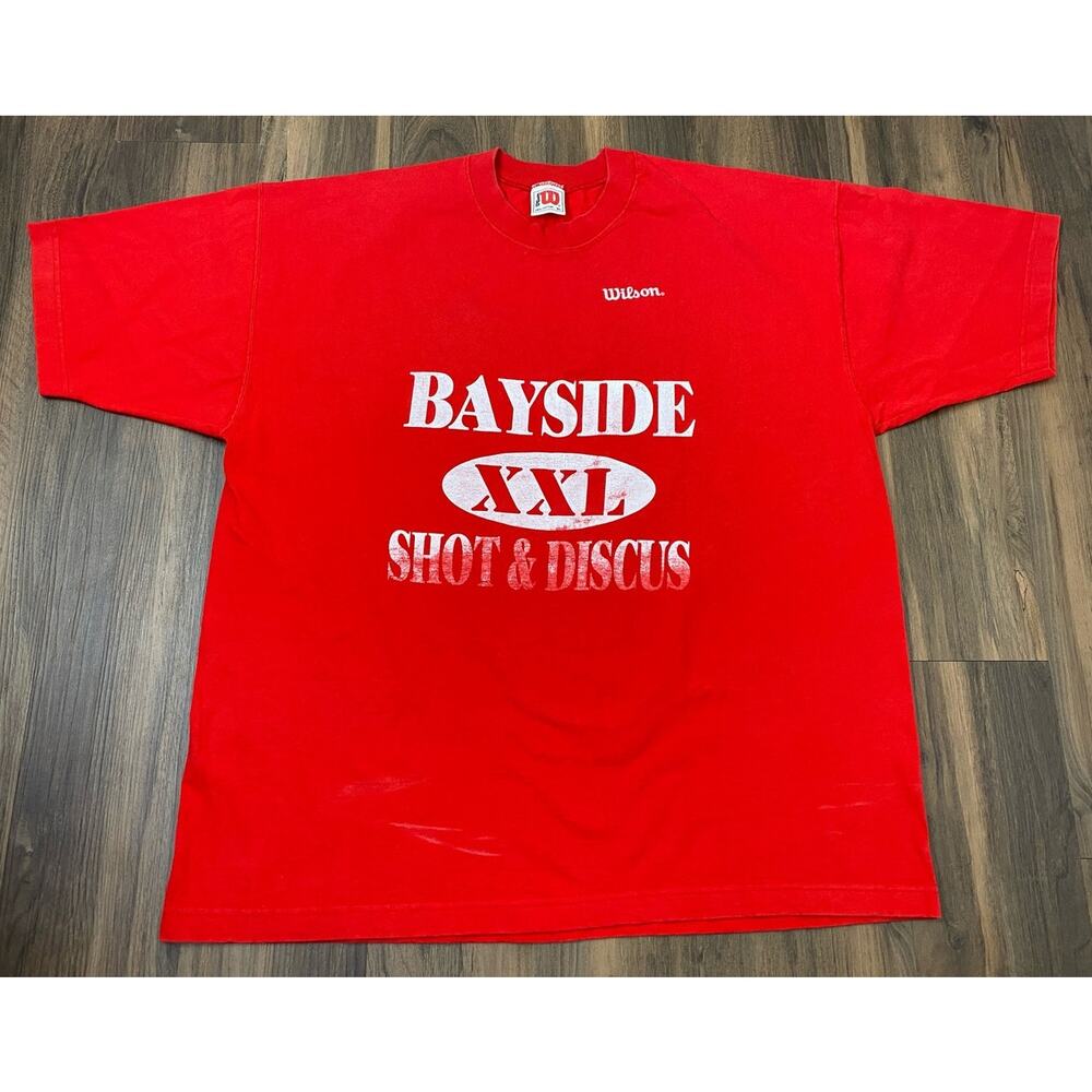 VTG Wilson USA Bayside Shot & Discus Track Field cotton graphic t-shirt, XL